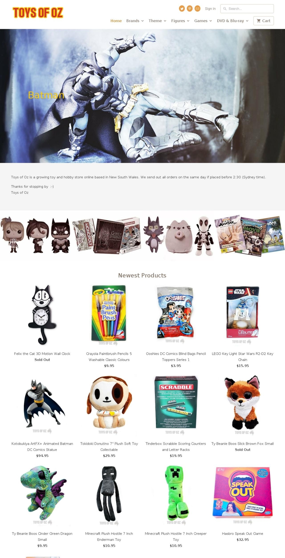 toysofoz.com shopify website screenshot
