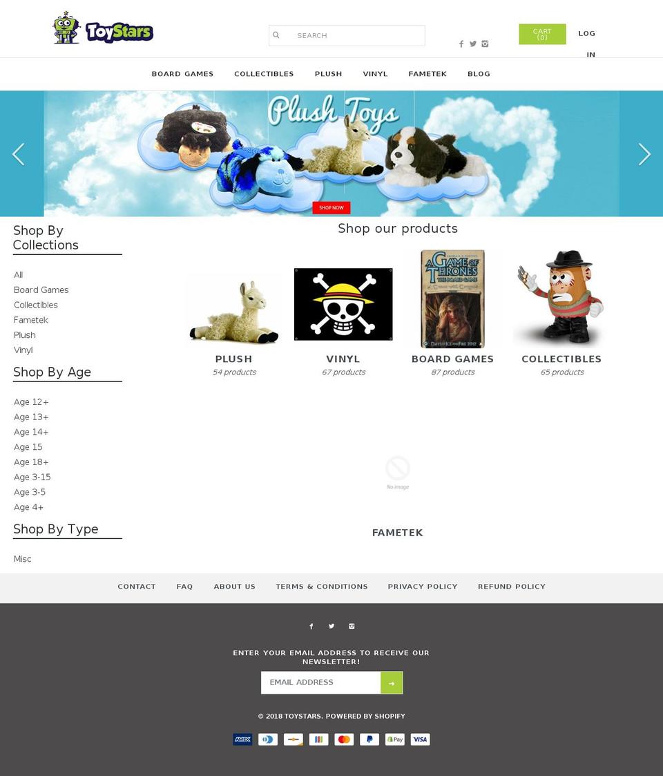 toytheme Shopify theme site example toystarz.com