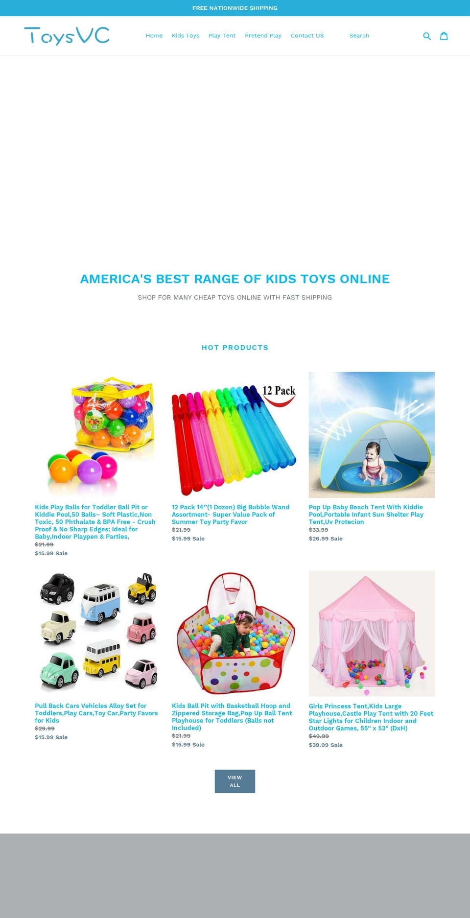 toysvc.com — Shopify storefront screenshot