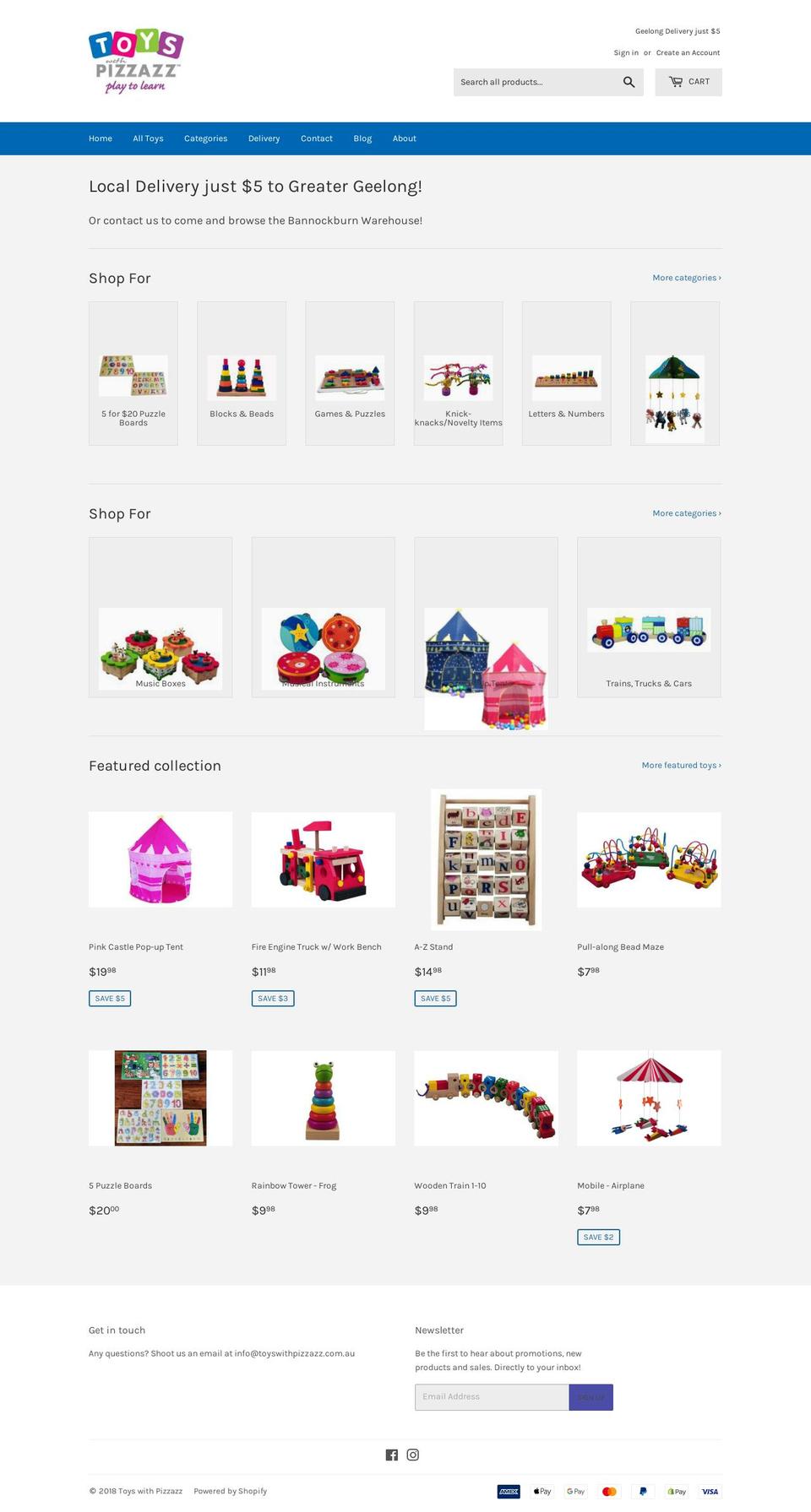 toyswithpizzazz.com — Shopify storefront screenshot