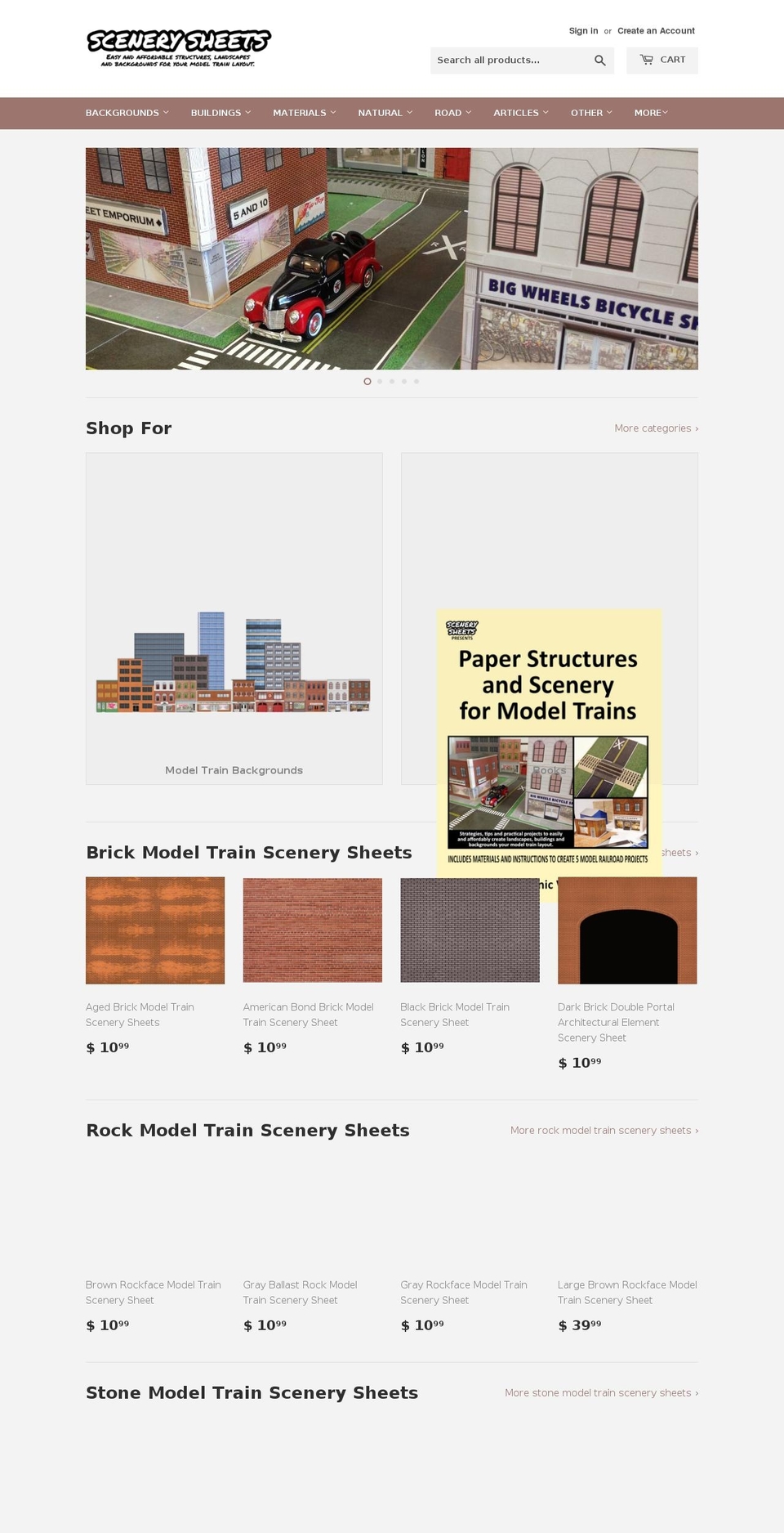 toytrainscenery.com — Shopify storefront screenshot
