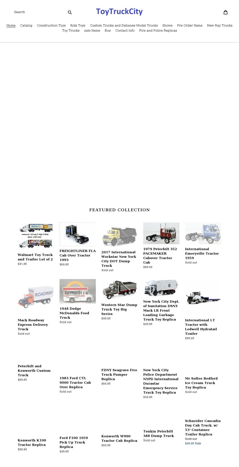 toytruckcity.com shopify website screenshot
