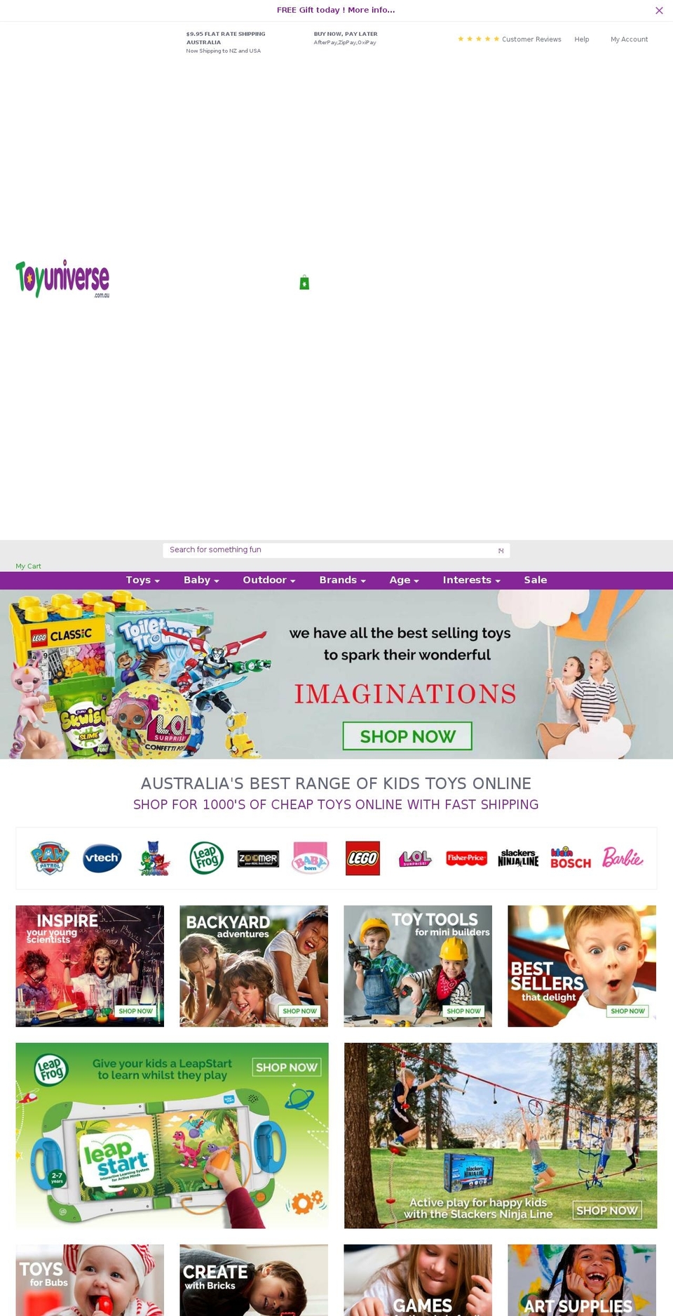 toyuniverse.com.au shopify website screenshot