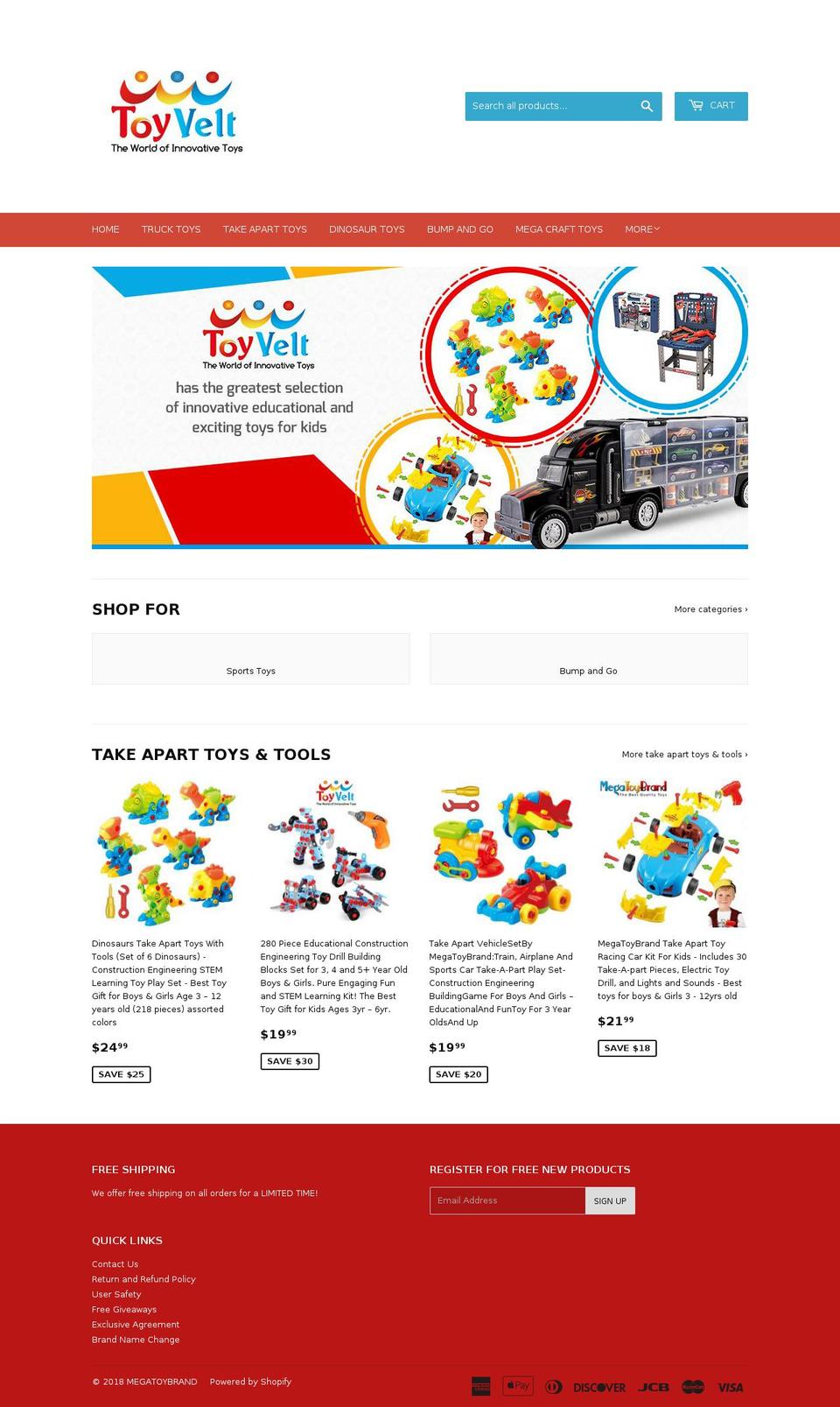toyvelt.com — Shopify storefront screenshot