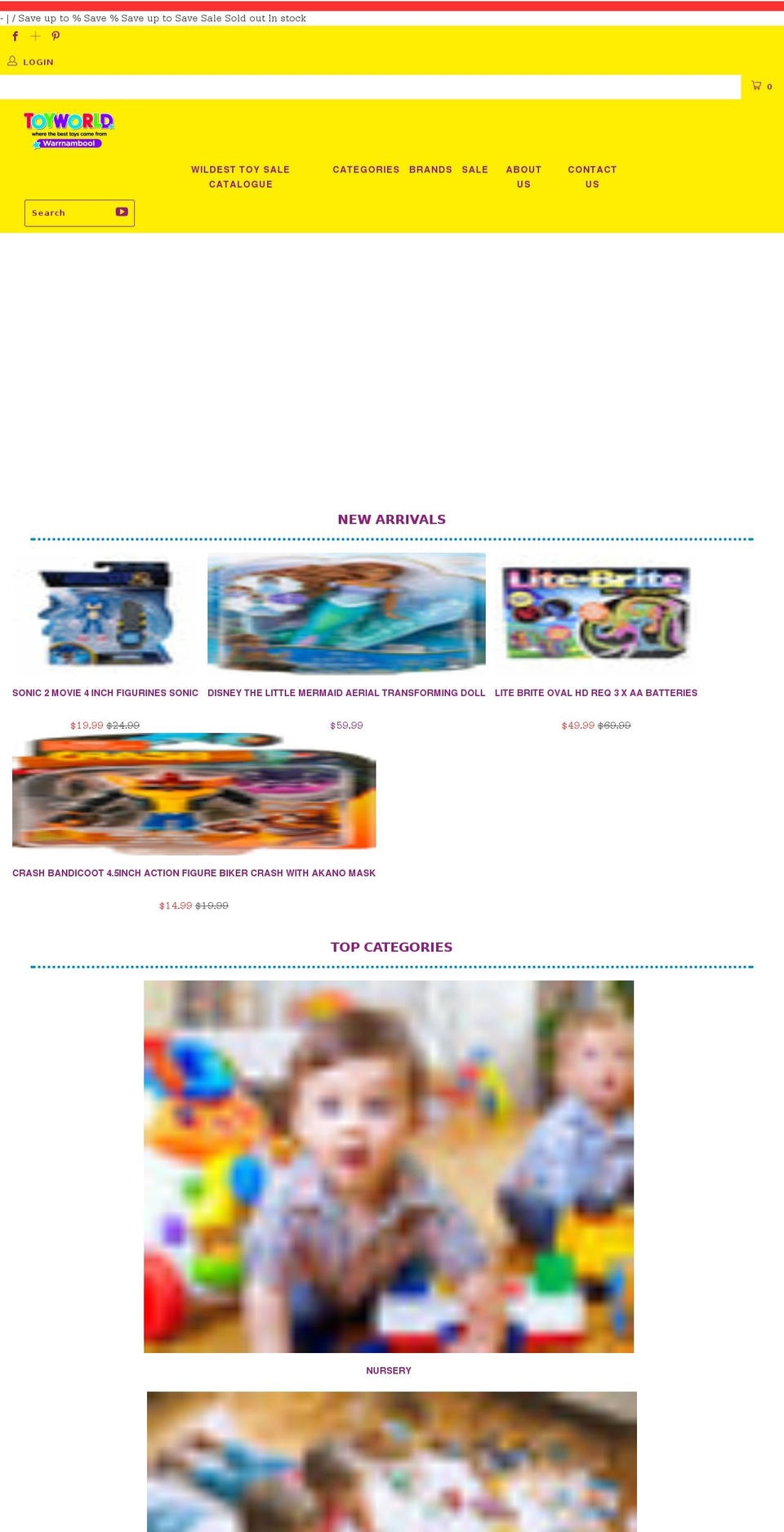 toyworldwarrnambool.com.au shopify website screenshot