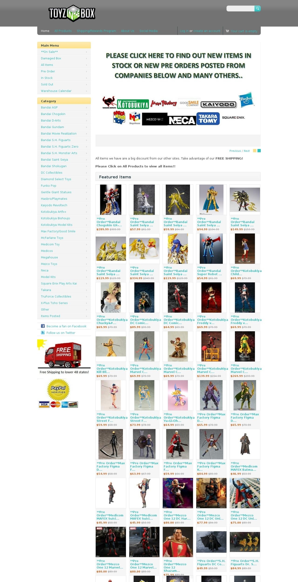 Megatronic Shopify theme site example toyzinthebox.com