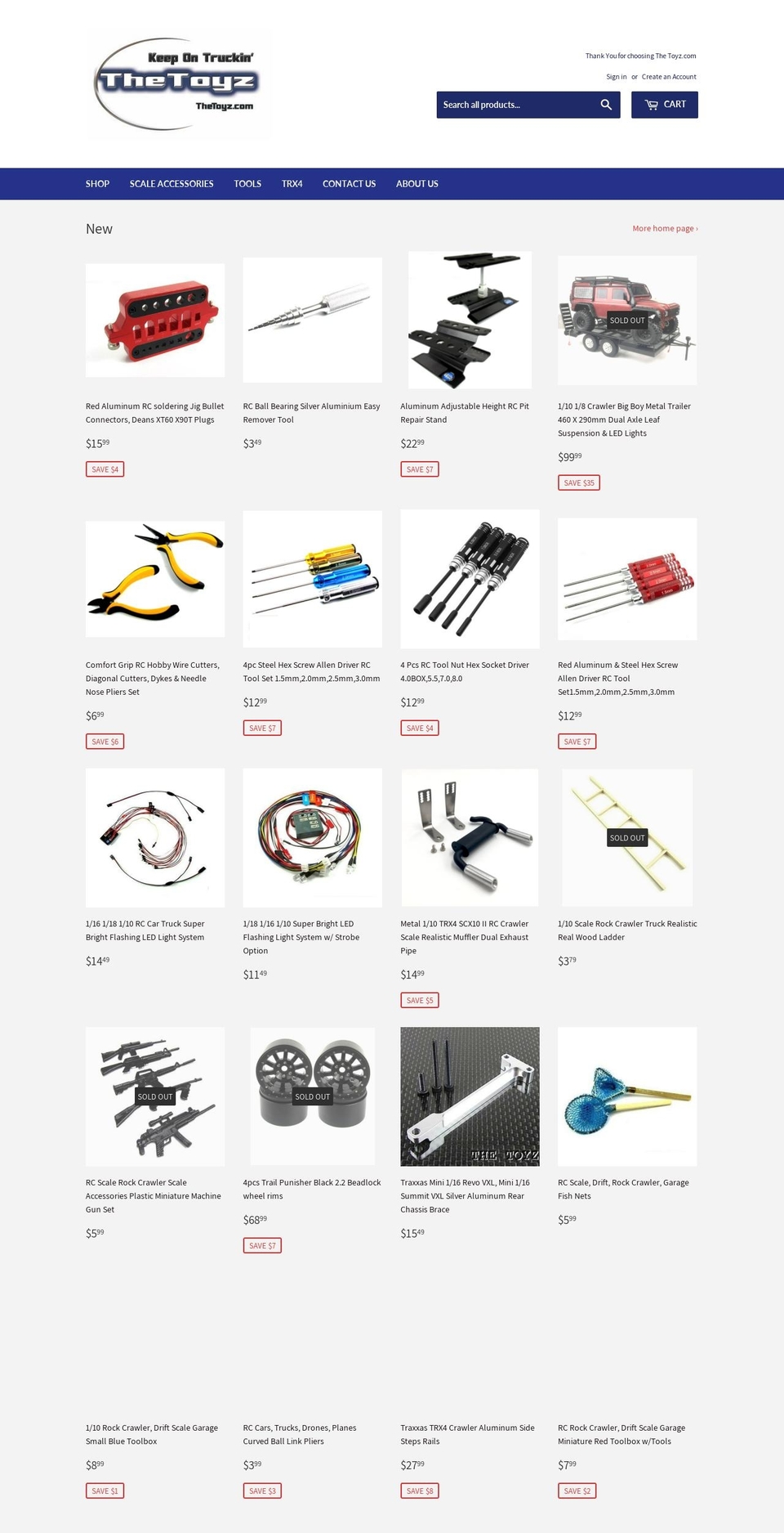 toyzracing.com — Shopify storefront screenshot