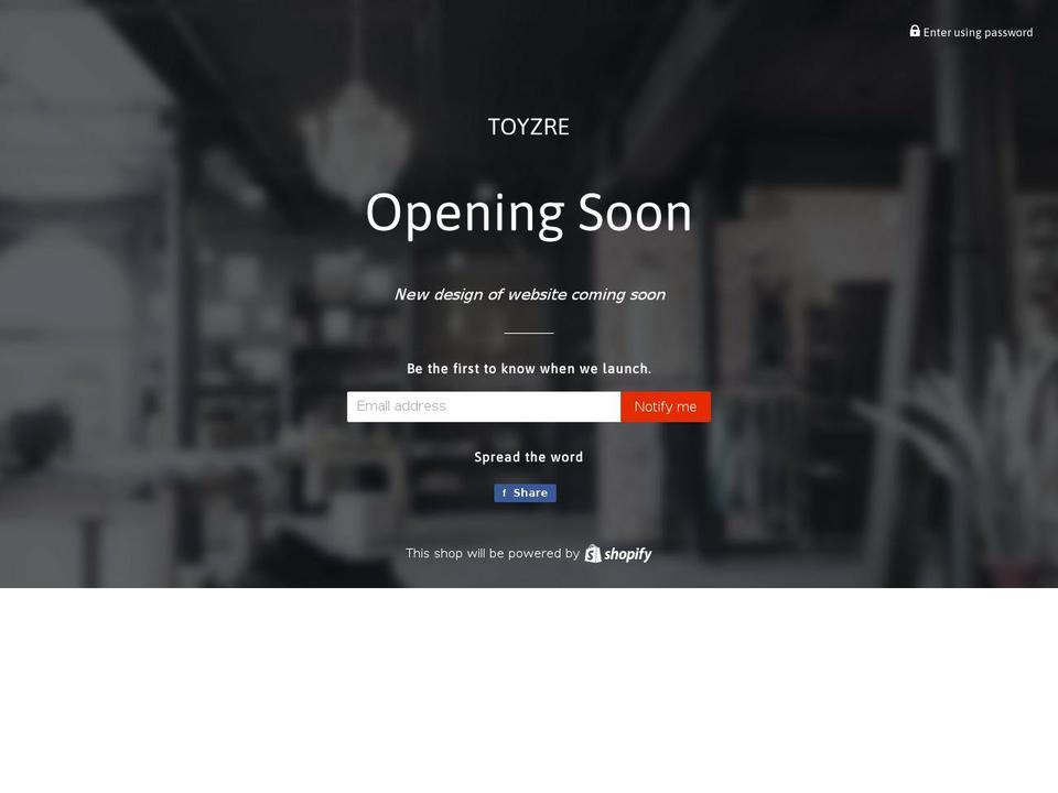 toyzre.com shopify website screenshot
