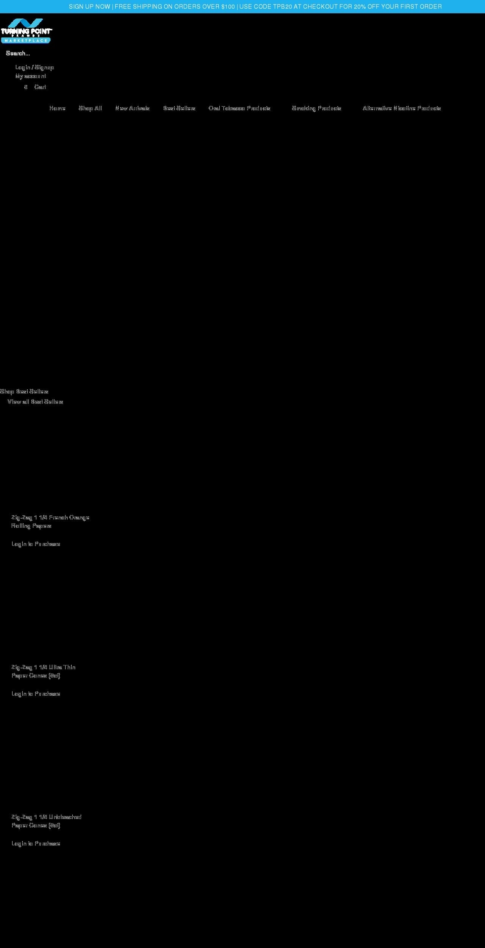 tpbmarketplace.com shopify website screenshot