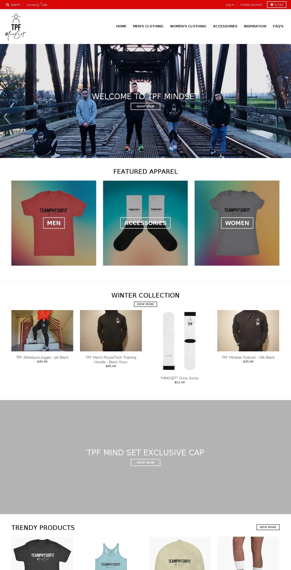 tpfmindset.com — Shopify storefront screenshot