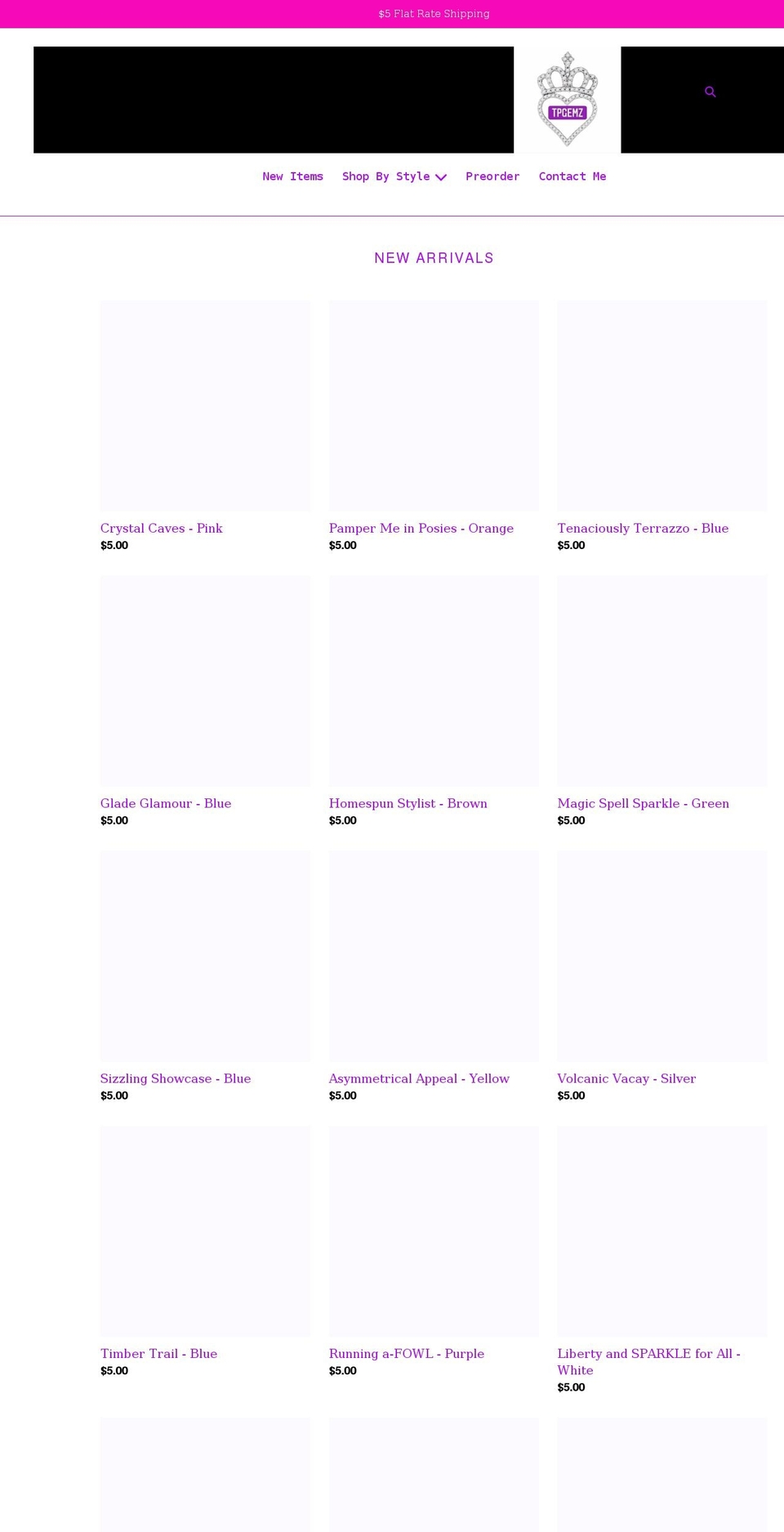 tpgemz.com shopify website screenshot