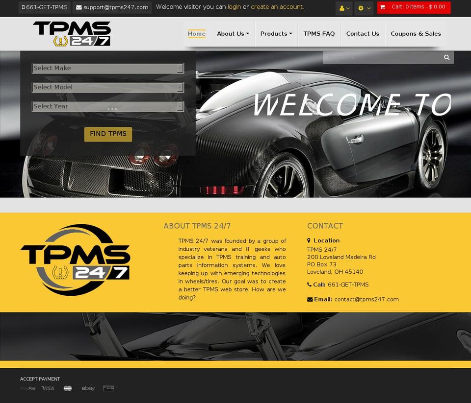 tpms247.com shopify website screenshot