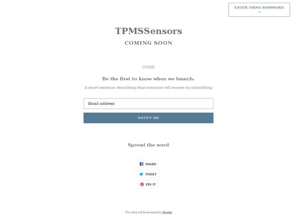 tpmssensorstore.com shopify website screenshot