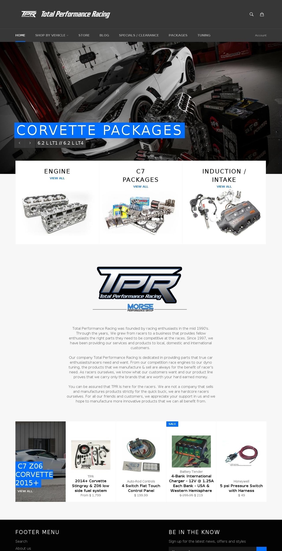tprace.com shopify website screenshot