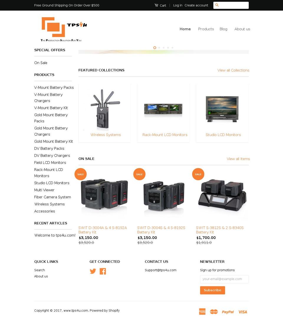 tps4u.com shopify website screenshot