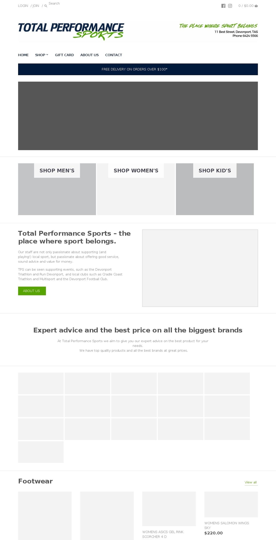 tpsports.com.au shopify website screenshot