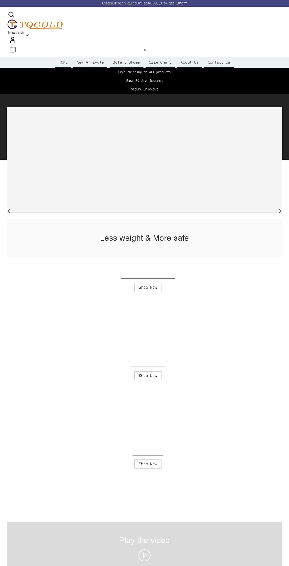 tqgold.com shopify website screenshot