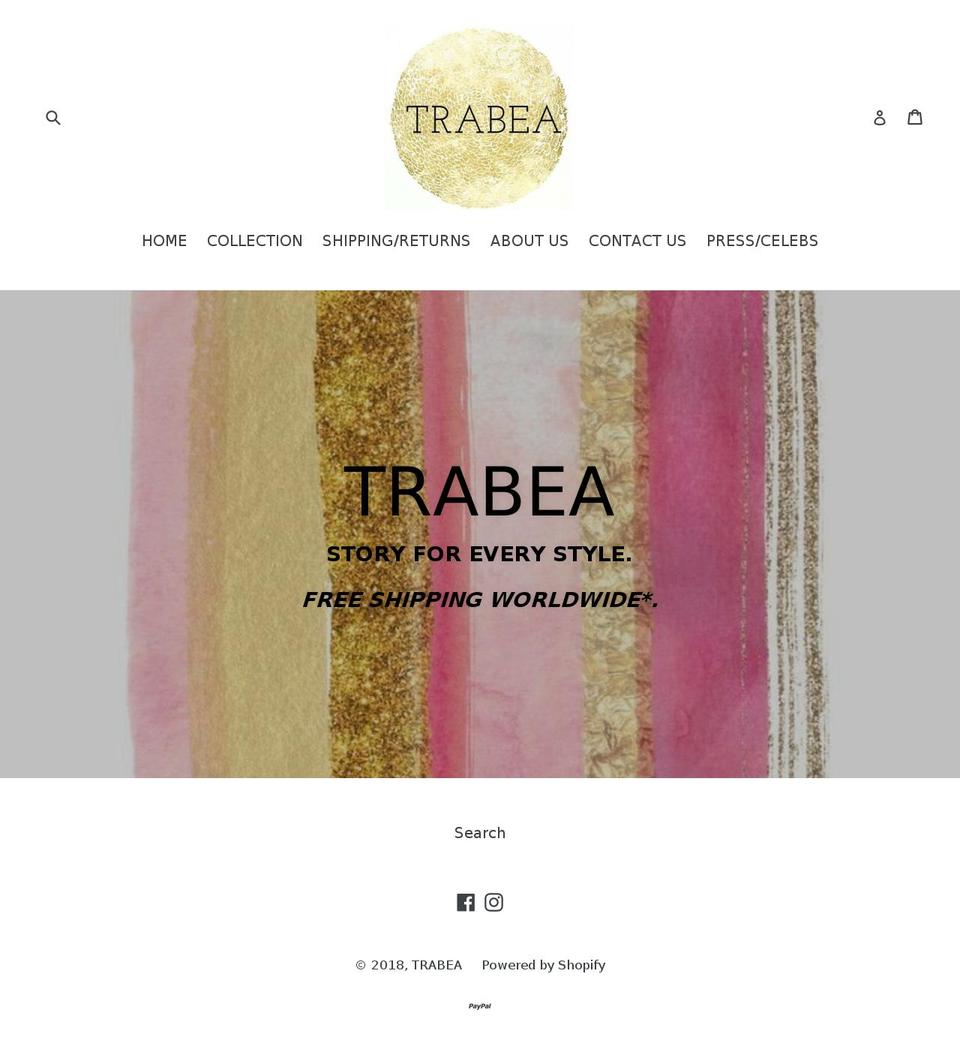 trabeastore.com — Shopify storefront screenshot