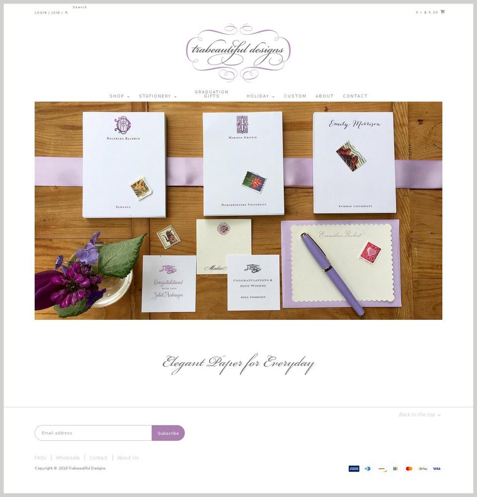trabeautifuldesigns.com shopify website screenshot
