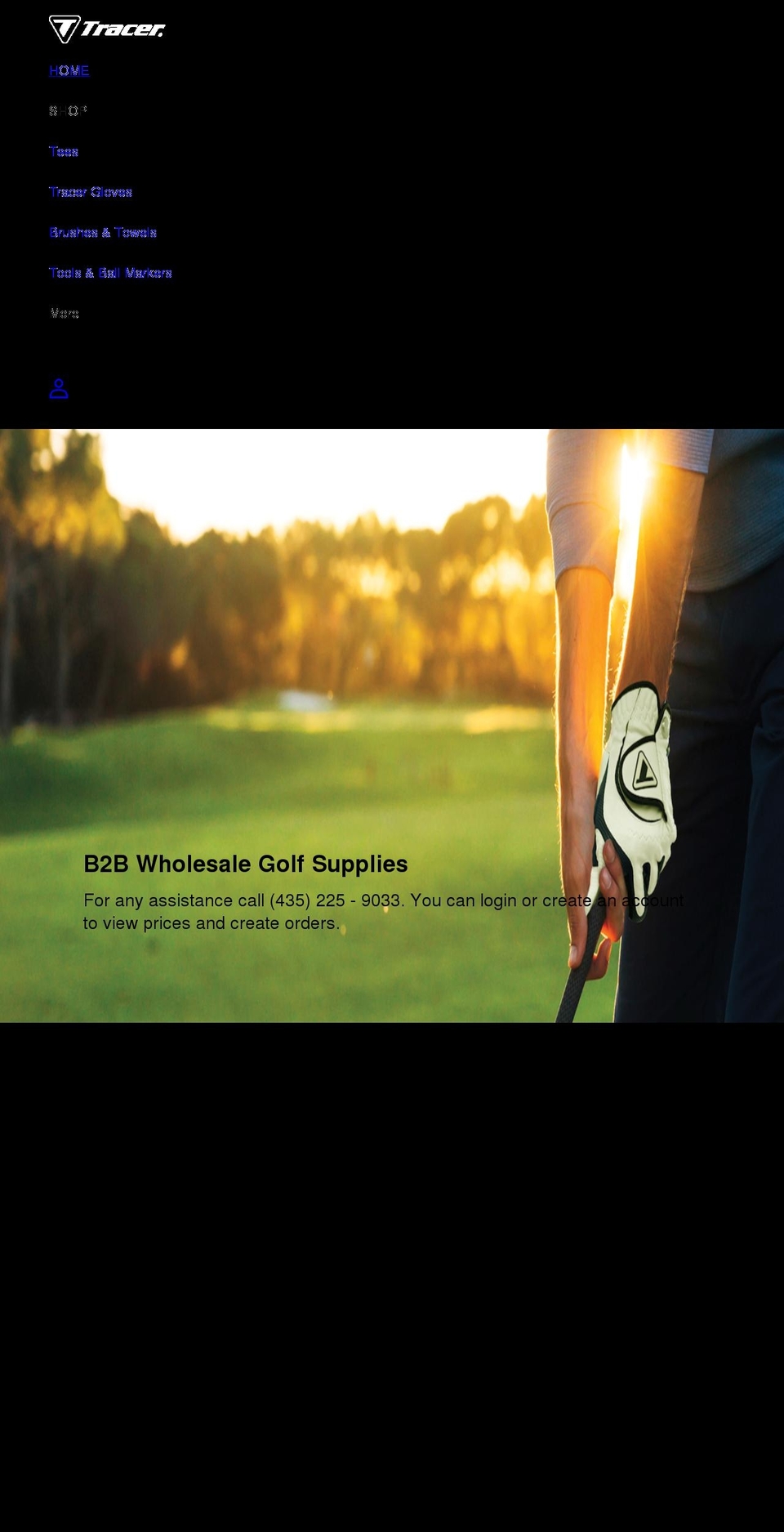 tracergolfusa.com shopify website screenshot