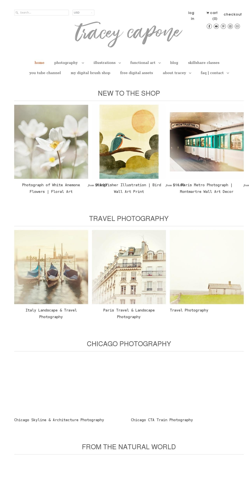 traceycapone.com — Shopify storefront screenshot