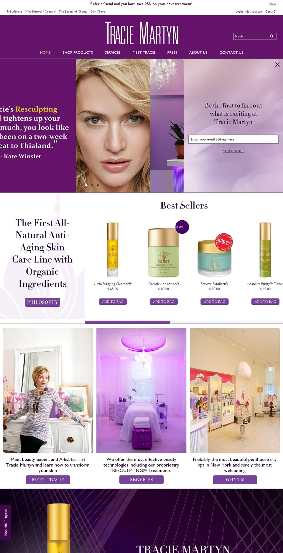 traceymartinspa.net shopify website screenshot