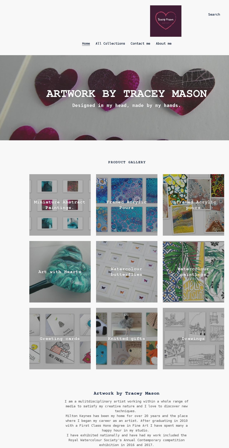 traceymasonart.com shopify website screenshot