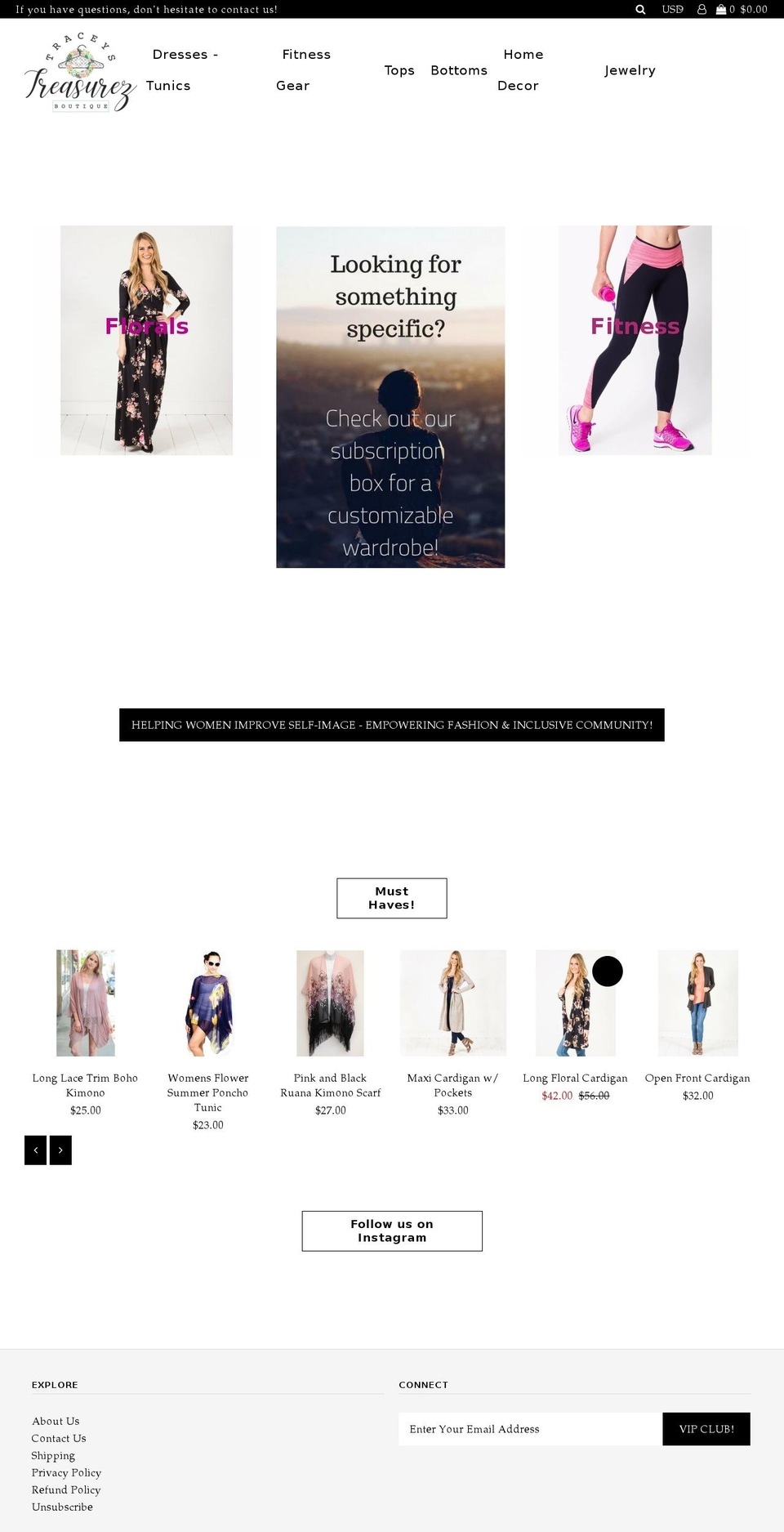 traceystreasurez.com — Shopify storefront screenshot