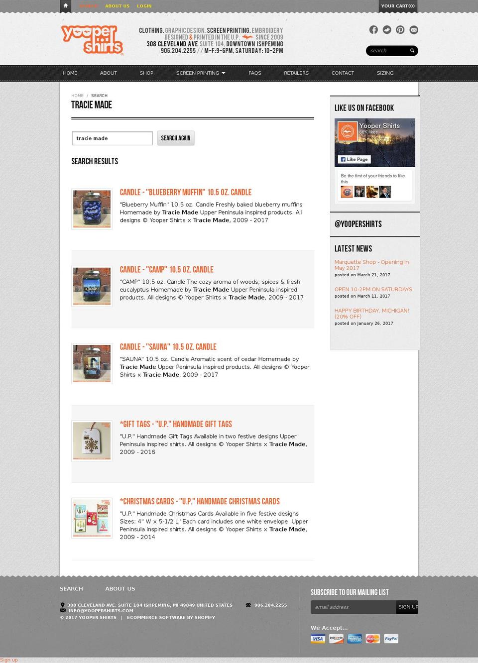 traciemade.com shopify website screenshot