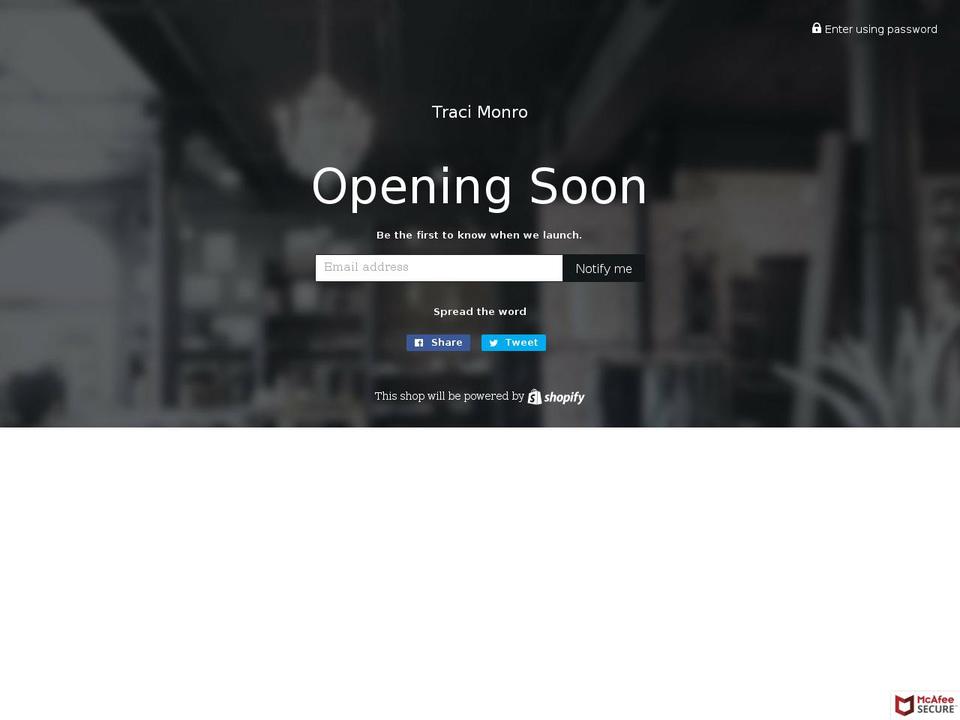 tracimonro.com shopify website screenshot