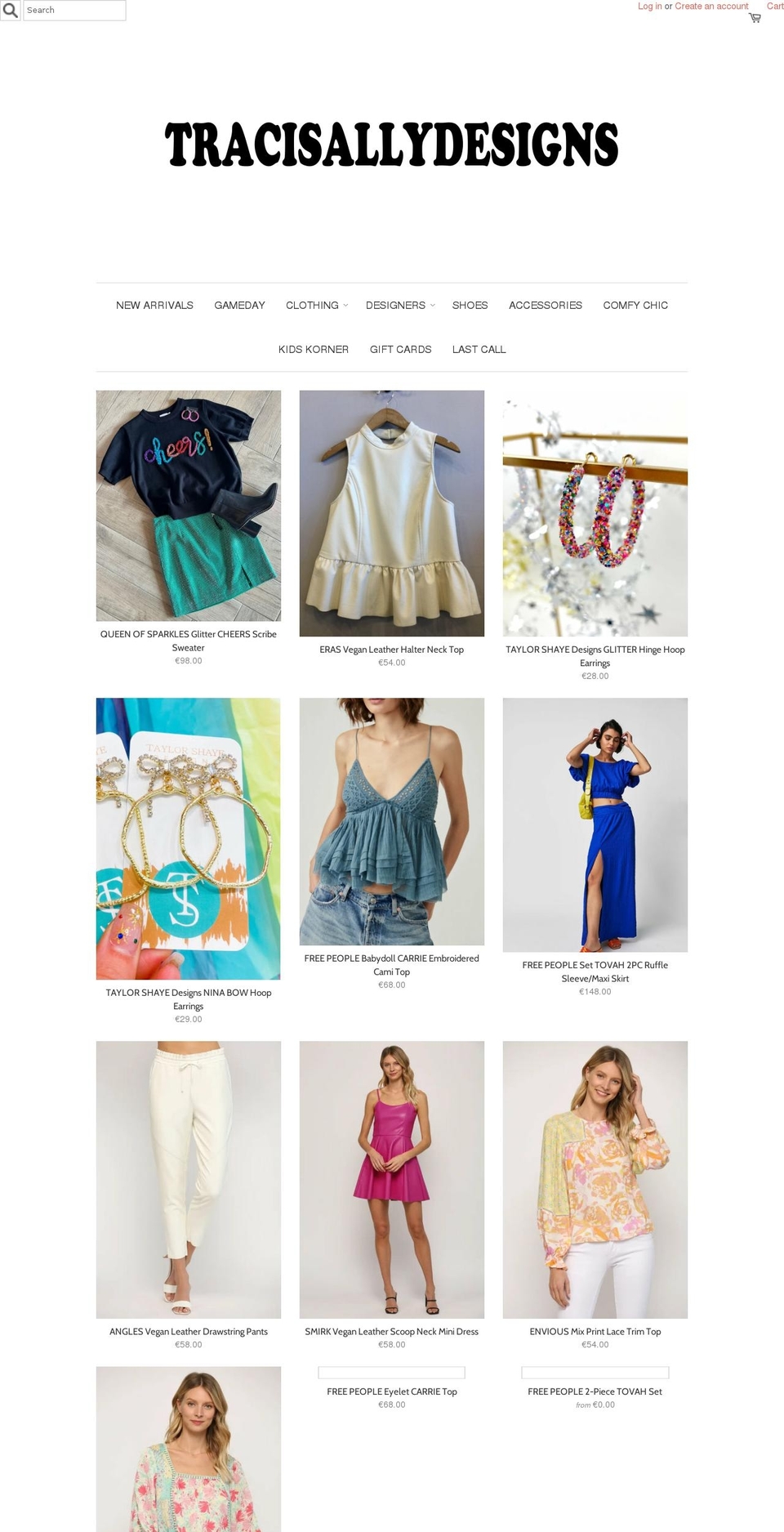 tracisallydesigns.com shopify website screenshot