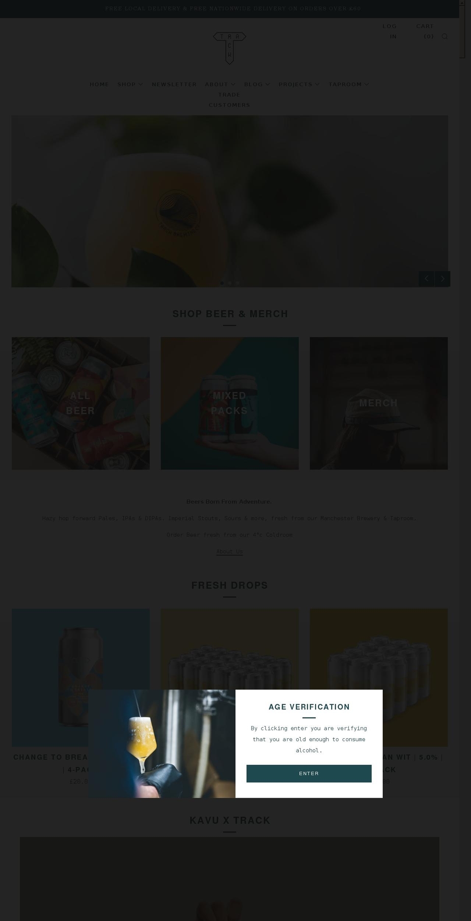 November Shopify theme site example trackbrewing.co