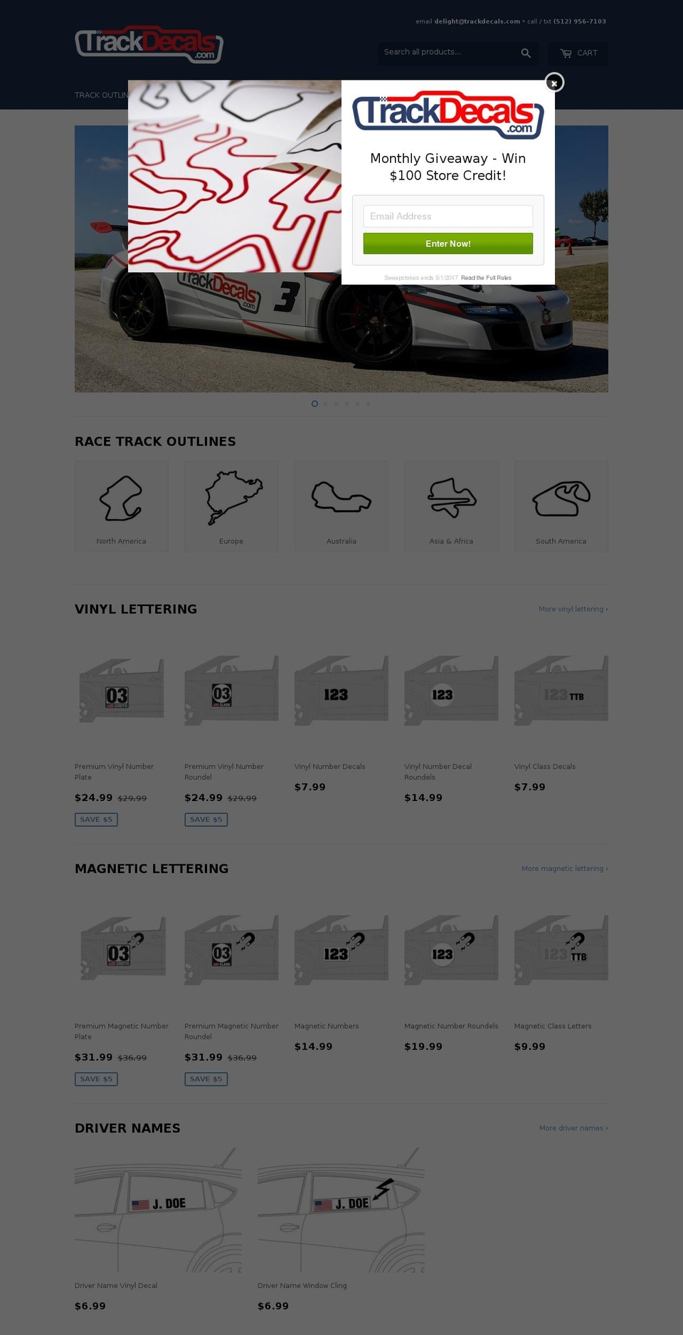 Symmetry Shopify theme site example trackdecals.com