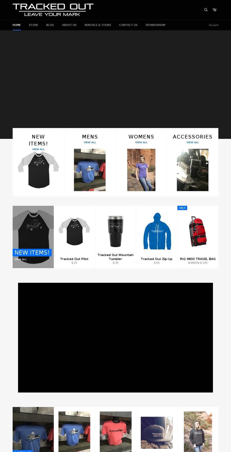 trackedoutco.com — Shopify storefront screenshot