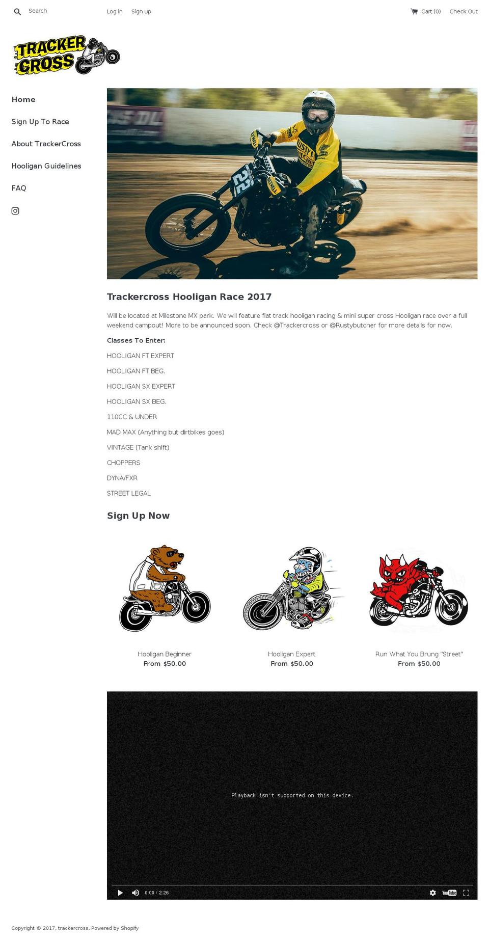 trackercross.com shopify website screenshot