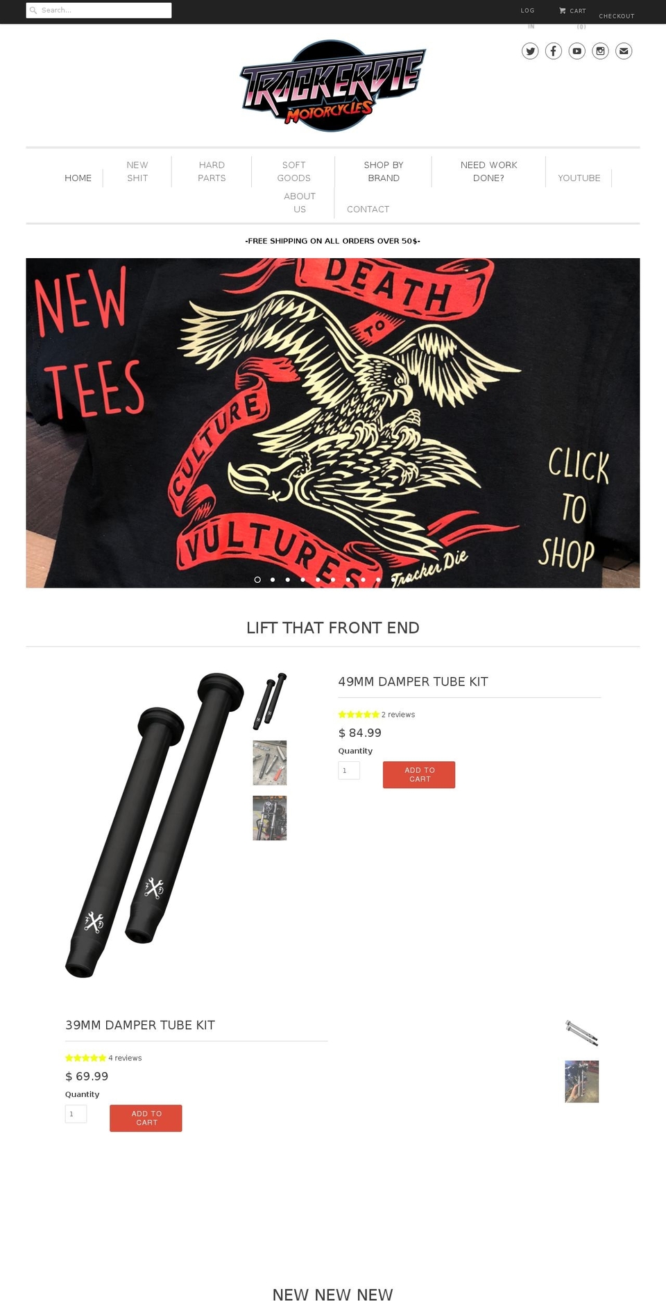 trackerdie.com shopify website screenshot