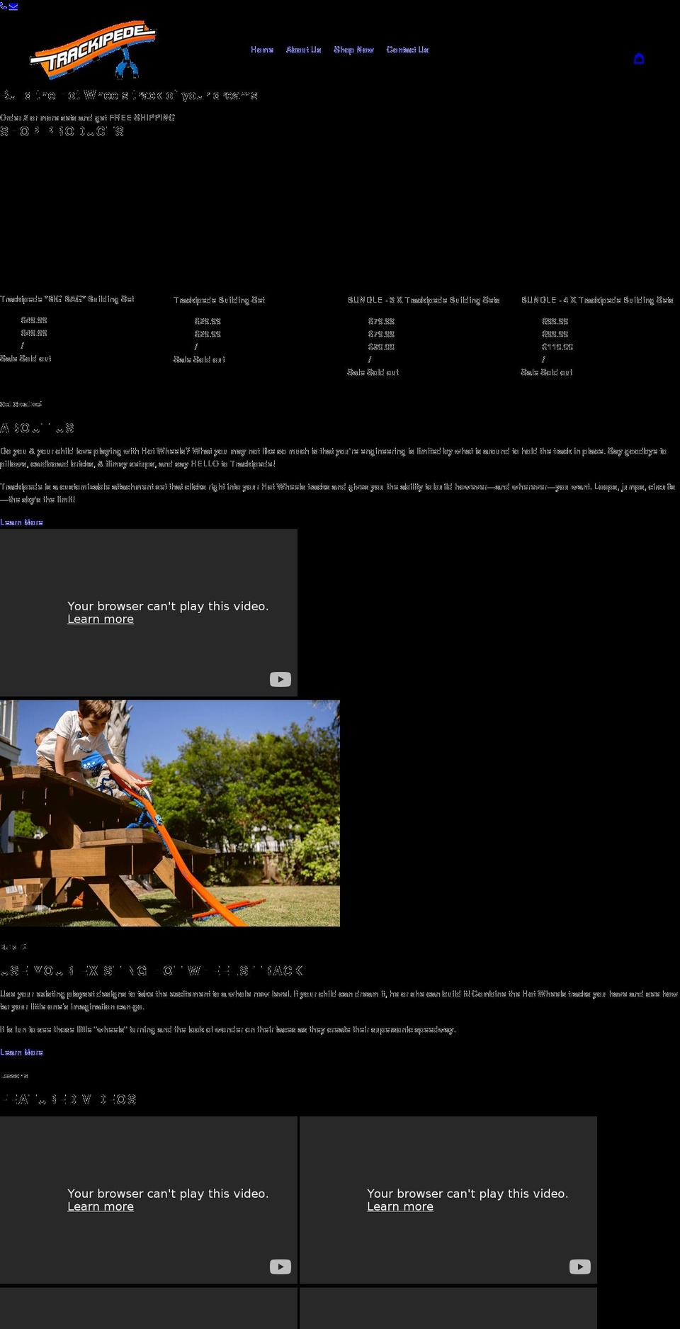 trackipede.com shopify website screenshot