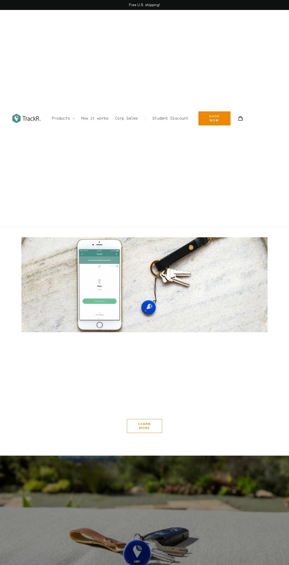 TrackR Production Shopify theme site example trackmybluetooth.com