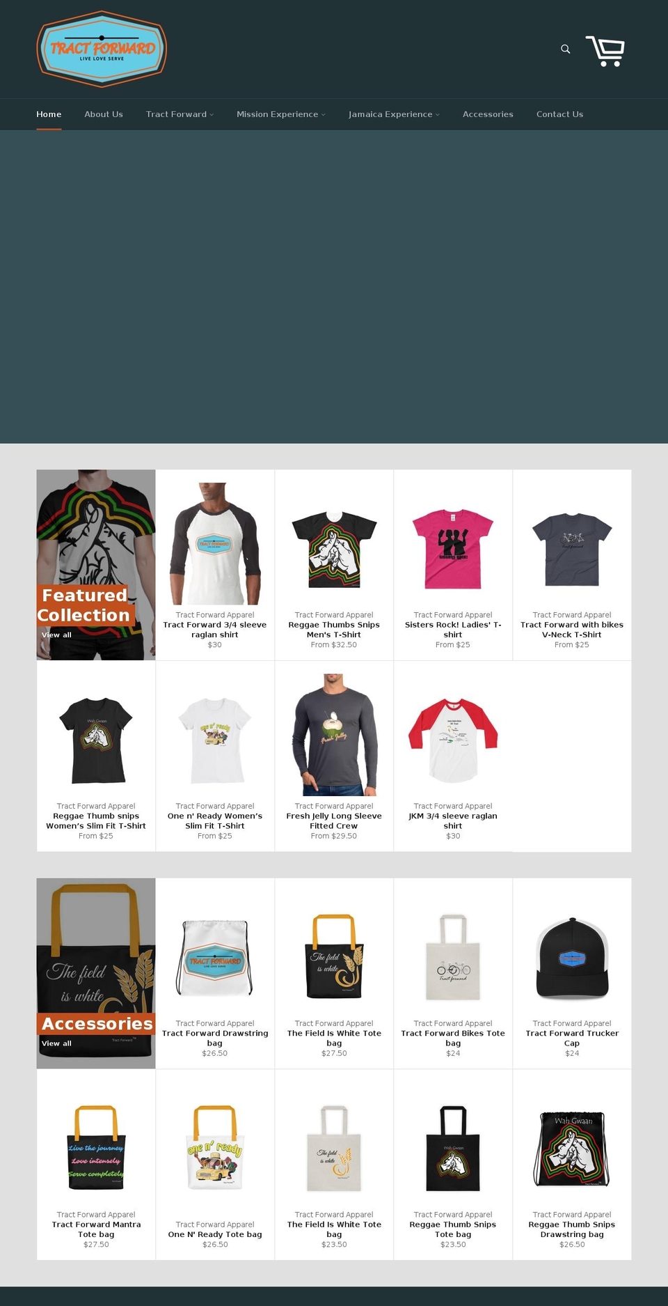 tractforwardapparel.com — Shopify storefront screenshot
