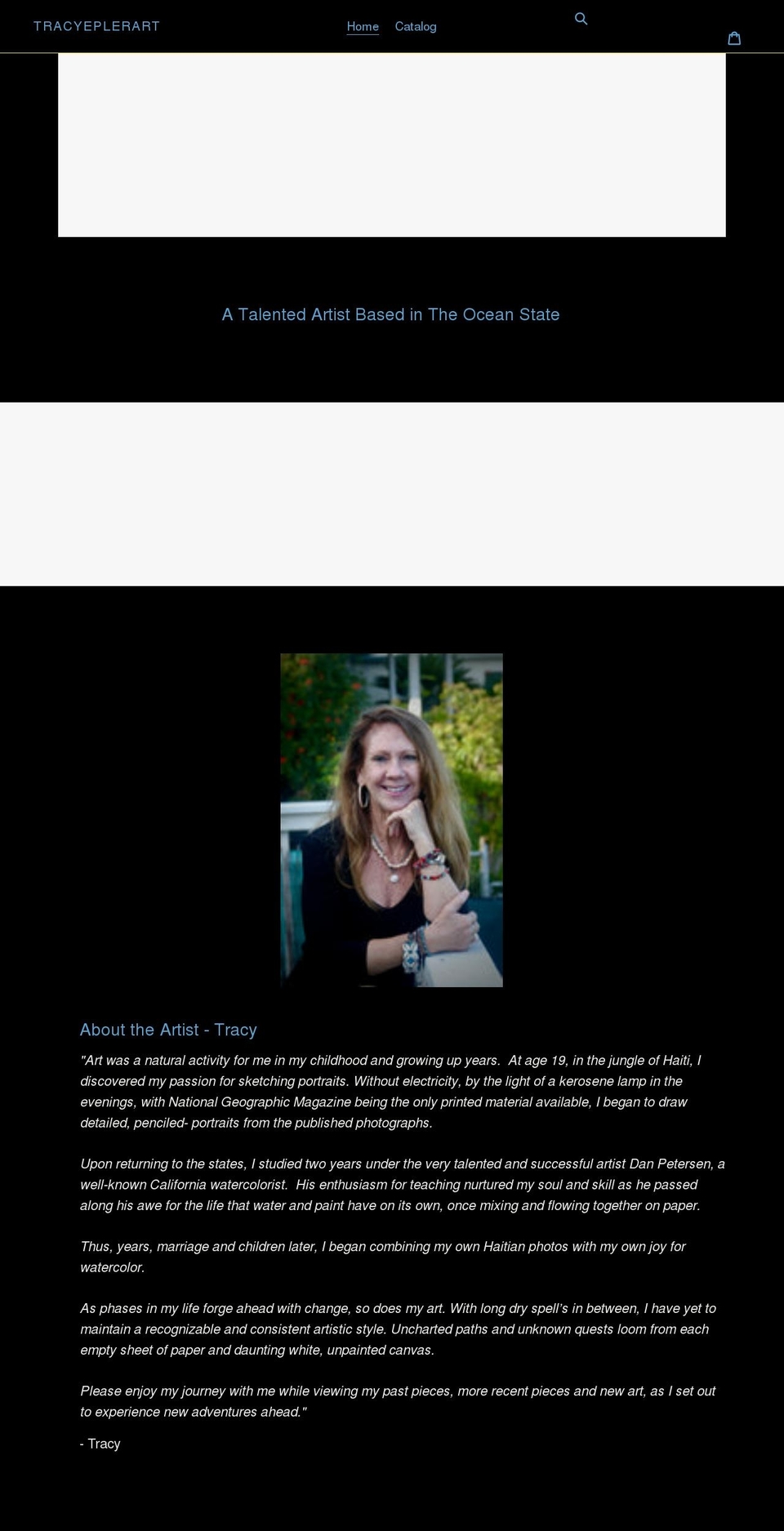 tracyeplerart.com shopify website screenshot