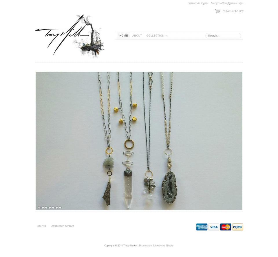 tracymallon.com — Shopify storefront screenshot