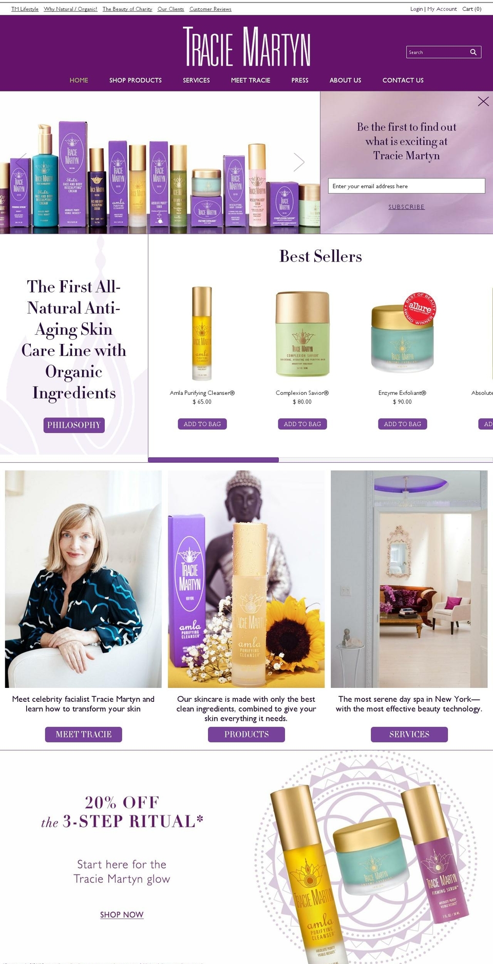 tracymartin.biz shopify website screenshot