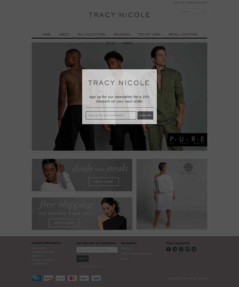 tracynicoleclothing.com shopify website screenshot