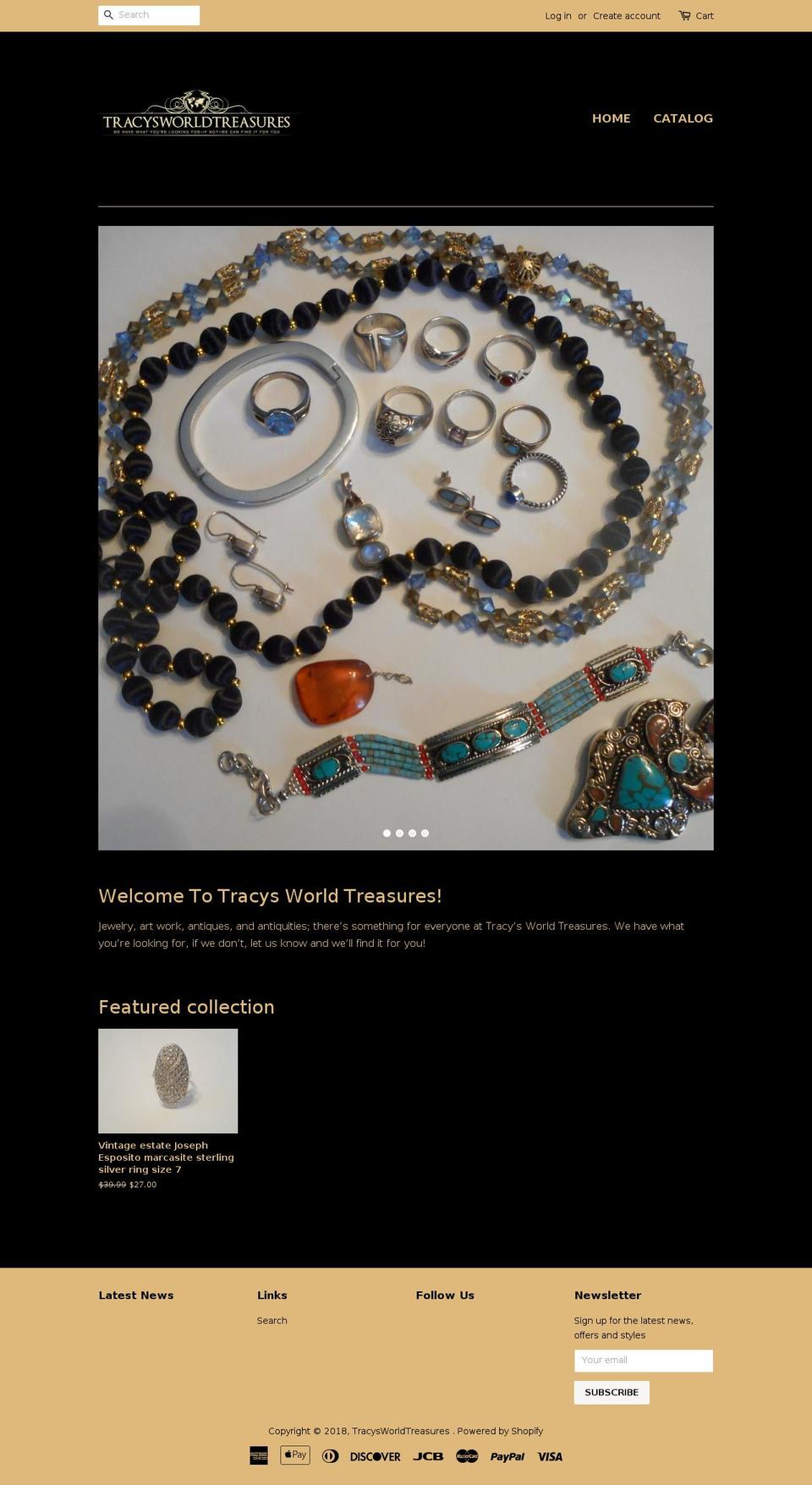 tracysworldtreasures.com — Shopify storefront screenshot