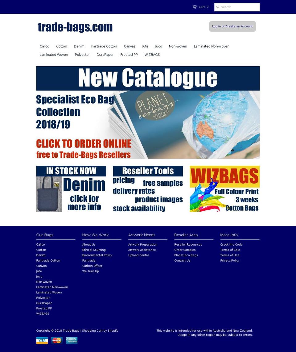 trade-bags.com.au shopify website screenshot