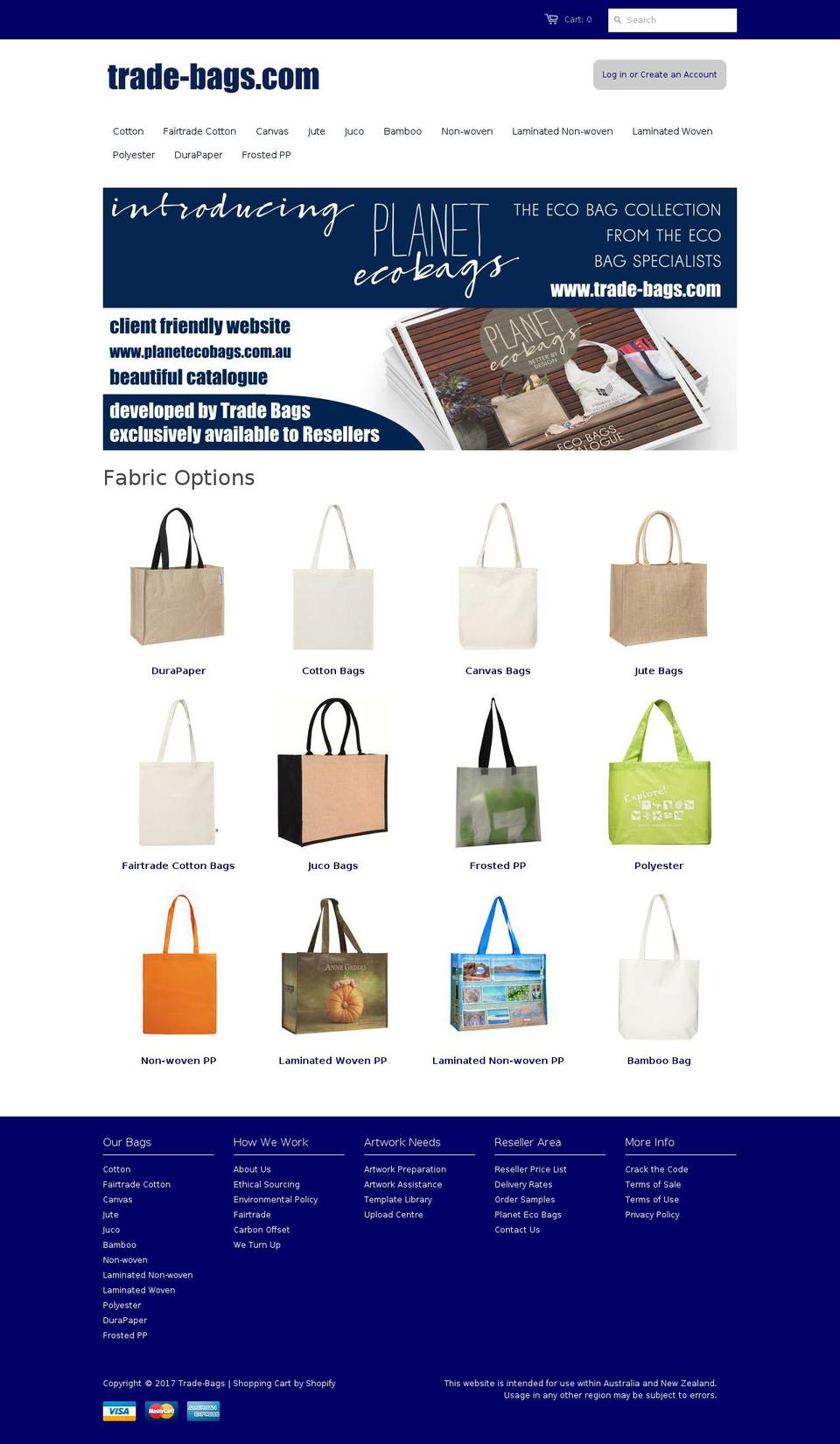Story Shopify theme site example trade-bags.com
