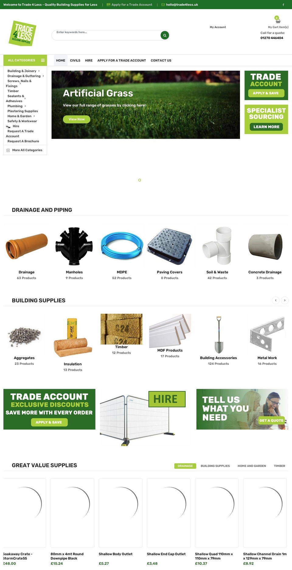 trade4less.uk shopify website screenshot