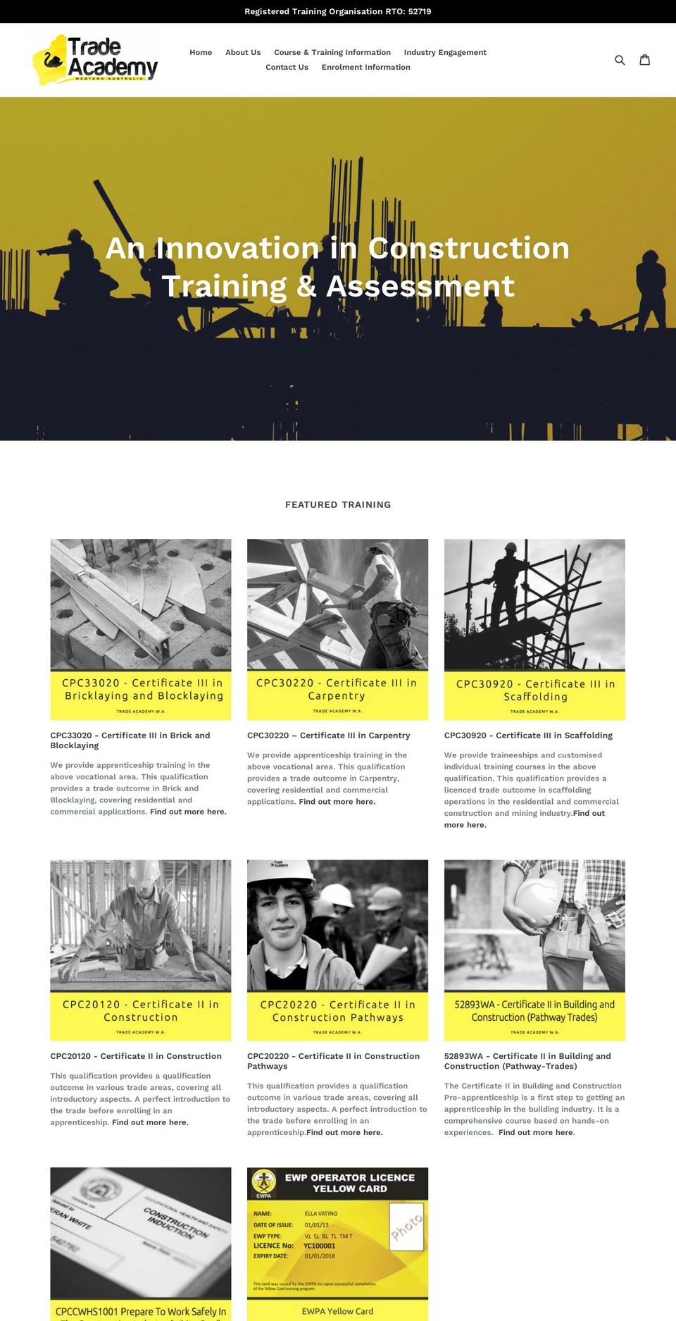 tradeacademywa.com.au shopify website screenshot