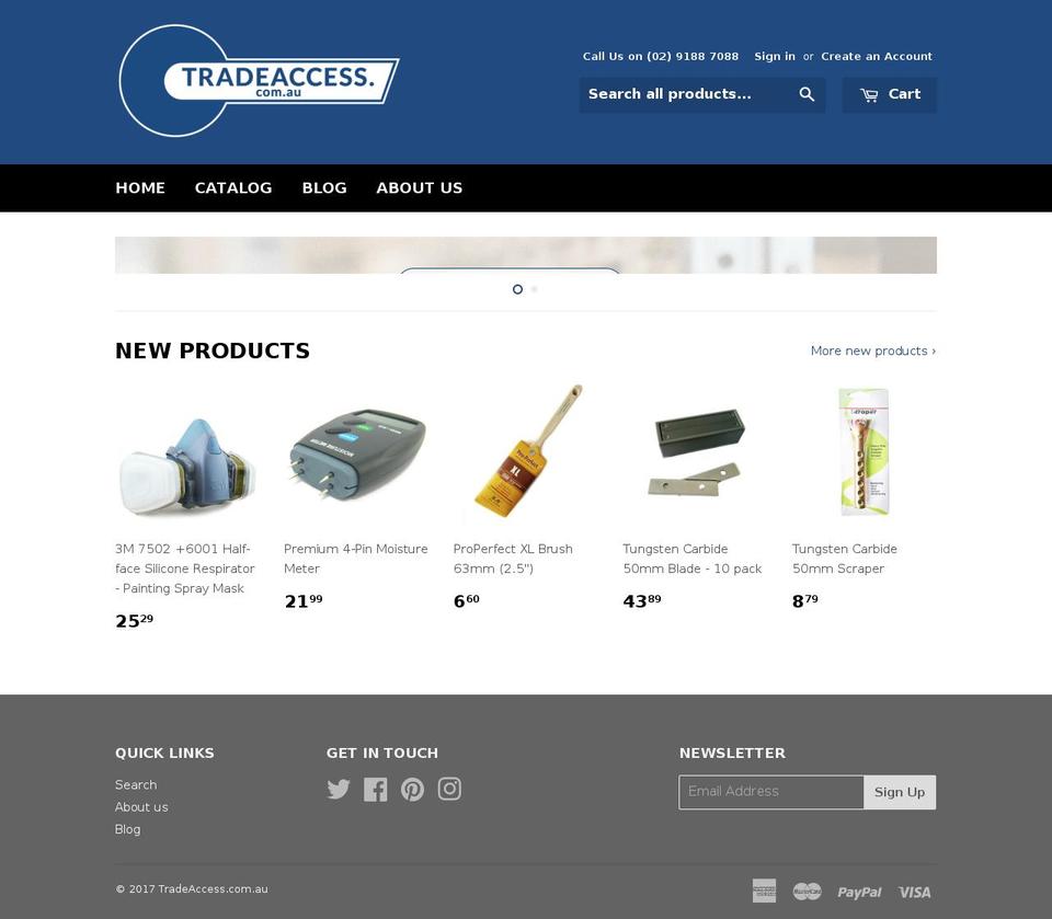 tradeaccess.com.au shopify website screenshot