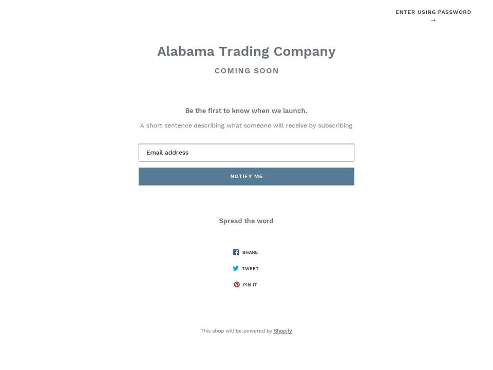 tradealabama.com — Shopify storefront screenshot